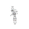 Titanium White CZ Baguette Gem With Dangle Threadless Top
