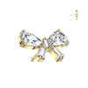 Titanium White CZ Large Bow Threadless Top
