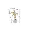 Titanium Large White CZ Cross With Dangle Threadless Top