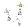 Titanium Large White CZ Cross With Dangle Threadless Top