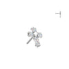 Titanium White CZ Baguette Cross Threadless Top