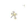 Titanium White CZ Baguette Cross Threadless Top