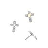 Titanium White CZ Baguette Cross Threadless Top