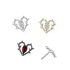 Titanium CZ Thorn Heart Outline Threadless Top