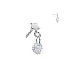 Titanium Star With CZ Charm Dangle Threadless Top