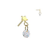 Titanium Star With CZ Charm Dangle Threadless Top
