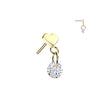 Titanium Heart With CZ Charm Dangle Threadless Top