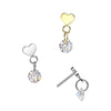 Titanium Heart With CZ Charm Dangle Threadless Top
