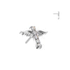 Titanium White CZ Bar With Wings Threadless Top