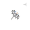 Titanium Large White CZ Marquise Cluster Threadless Top