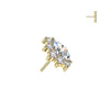 Titanium Large White CZ Marquise Cluster Threadless Top