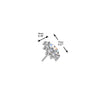 Titanium Large White CZ Marquise Cluster Threadless Top
