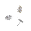 Titanium Large White CZ Marquise Cluster Threadless Top