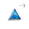 Titanium Threadless Opal Triangle Top