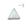 Titanium Threadless Opal Triangle Top