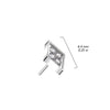 Titanium Threadless Diamond Shaped White CZ Pave Gem Top
