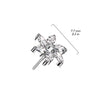 Titanium Threadless Large White CZ Marquise Flower Top