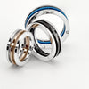 Stainless Steel Rose Gold 3-Connected Piece Center Ring