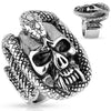 skull and snake stainless steel ring