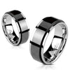 Stainless Steel Spinning Center Black Two Toned Ring