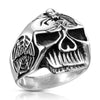 Stainless Steel Spider Web Skull Ring