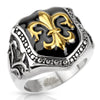 Stainless Steel Gold on Black Shield Ring