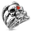 Clawed skull stainless steel ring