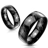 Etched stainless steel ring black