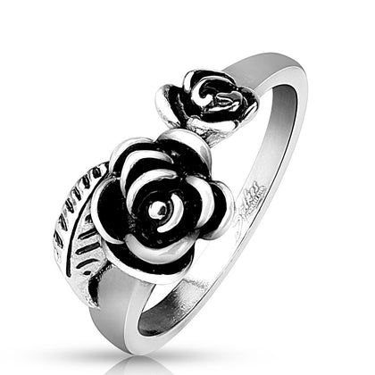 Rose stainless steel ring