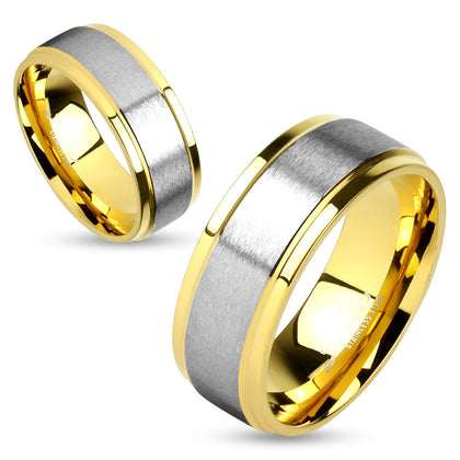 Stainless Steel Gold Two Tone Ring