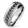 Stainless Steel Chain Center Spinner Diacut Lined Ring