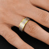 Stainless Steel Gold Cross with Brush Finished Center and Gold Edge Ring