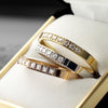 Stainless Steel Rose Gold 8 CZ CNC Machine Set Single Lined Ring