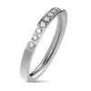 Stainless Steel 8 CZ Single Lined Ring