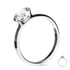 Round CZ set stainless steel ring