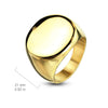 Stainless Steel Gold Round Signet Ring