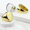 Stainless Steel Gold Round Signet Ring