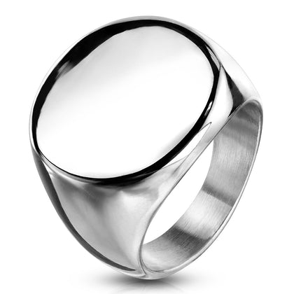 Stainless Steel Round Signet Ring