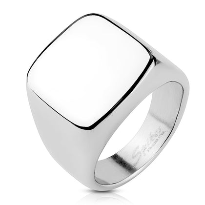 Stainless Steel Square Signet Ring