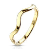 Stainless Steel Gold Wavy Line Stackable Ring