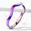 Stainless Steel Rainbow Wavy Line Stackable Ring