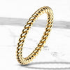 Stainless Steel Braided Gold Stackable Ring