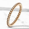 Stainless Steel Braided Rose Gold Stackable Ring