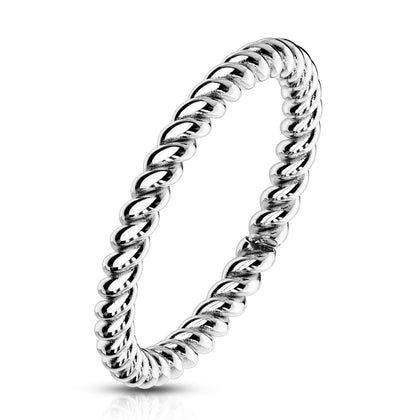 Stainless Steel Braided Stackable Ring