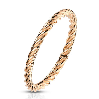 Twisted Rose Gold Stainless Steel Ring