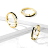 Stainless Steel Coiled Roman Numerals CZ Set Black Enamel Ends Gold Ring