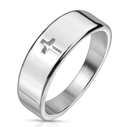 Stainless Steel Plain Cross Cut Out Ring