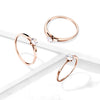 Stainless Steel Rose Gold Prong Set CZ Ring