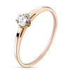 Stainless Steel Rose Gold Prong Set CZ Ring