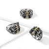 Stainless Steel Gold Skull with Rose Vines Ring